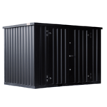 3 x 2 FOCO Container Doppeltür lange Seite Schwarz RAL 9005