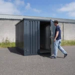 3 x 2 FOCO Container Doppeltür lange Seite Schwarz RAL 9005