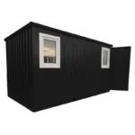 4 x 2 FOCO Container Doppeltür lange Seite Fenster Schwarz RAL 9005