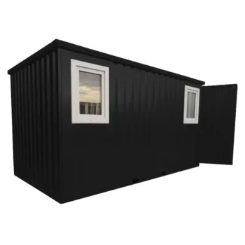 4 x 2 FOCO Container Doppeltür lange Seite Fenster Schwarz RAL 9005