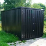 4 x 2 FOCO Container Einzeltür kurze Seite Schwarz RAL 9005