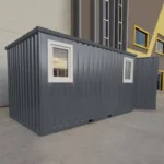 4 x 2 FOCO Container Einzeltür kurze Seite Fenster Anthrazit RAL 7016