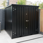 2 x 2 FOCO Container Doppeltür kurze Seite Schwarz RAL 9005