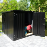 3 x 2 FOCO Container Doppeltür kurze Seite Schwarz RAL 9005
