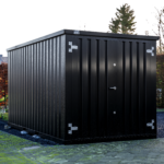 4 x 2 FOCO Container Doppeltür kurze Seite Schwarz RAL 9005