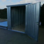 4 x 2 FOCO Container Einzeltür kurze Seite Fenster Anthrazit RAL 7016