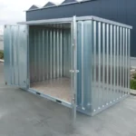 4 x 2 FOCO Container Doppeltür lange Seite Fenster Schwarz RAL 9005