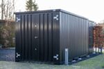 4 x 2 FOCO Container Doppeltür kurze Seite Schwarz RAL 9005